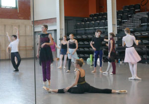 KCB II dancers warm up before rehearsal for Romeo & Juliet.