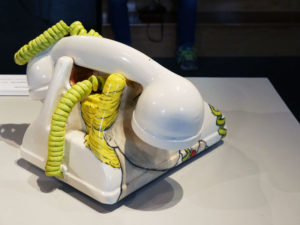 Ceramic telephone made by Shalene Valenzuela