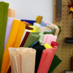 Crepe paper supplies in Grace D. Chin's studio.