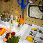 Organized supplies in Grace D. Chin's studio.