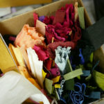 Crepe paper supplies in Grace D. Chin's studio.