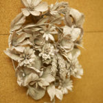 A paper floral sculpture by Grace D. Chin.