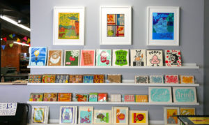 Two Tone's retail space sells both their designs, as well as letterpress designs by other artists.