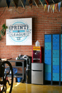 The Two Tone Press studio also houses Print League KC. Other printers can come in to use their equipment. They also host workshops.